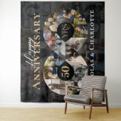 50ste trouwdag oneindige fotocollage wandkleed (In situ)