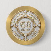 50ste trouwdag ronde button 7,6 cm (Voorkant)