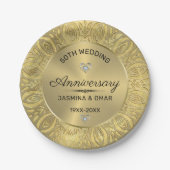 50ste trouwdag sjabloon gouden mandala papieren bordje (Voorkant)