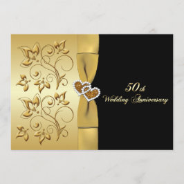 50ste trouwdag Verstrengelde harten uitnodigen Kaart