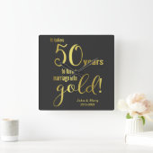 50ste trouwdag vierkante klok (Huis)