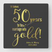 50ste trouwdag vierkante klok (Voorkant)