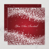 50ste trouwdag Vonkende golf Rood Kaart (Voorkant / Achterkant)