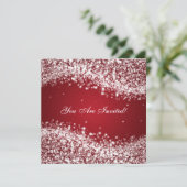 50ste trouwdag Vonkende golf Rood Kaart (Staand voorkant)