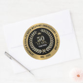 50ste trouwdag Vonkende Lauwerkrans Ronde Sticker (Envelop)