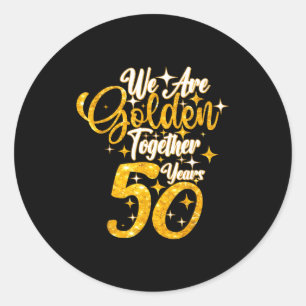 50ste trouwdag wij gouden samen 50 jaar ronde sticker