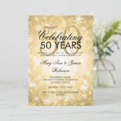 50ste trouwdag Winter Wonderland Goud Kaart (Staand voorkant)