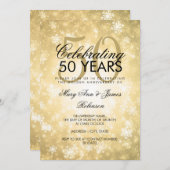 50ste trouwdag Winter Wonderland Goud Kaart (Voorkant / Achterkant)