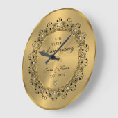 50ste trouwdag Zwart Mandala op goud Grote Klok (Hoek)