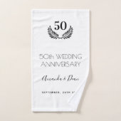50ste trouwdag, zwarte baard bad handdoek (Handdoek)