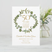 50ste trouwjubileum bosgroen save the date (Staand voorkant)