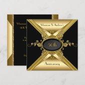 50ste trouwjubileum Elegant Goud Gouden Kaart (Voorkant / Achterkant)