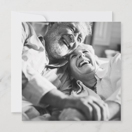 50ste trouwjubileum gebladerte zwarte gouden foto save the date (Achterkant)