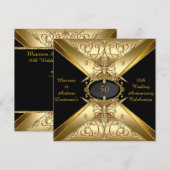 50ste trouwjubileum goud gouden juweel 2 kaart (Voorkant / Achterkant)