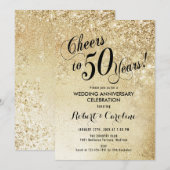 50ste trouwjubileum goud kaart (Voorkant / Achterkant)