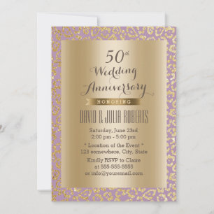 50ste trouwjubileum Goud & Paarse Luipaard Kaart