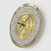 50ste trouwjubileum Goud Witte Diamanten Grote Klok (Hoek)