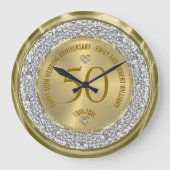 50ste trouwjubileum Goud Witte Diamanten Grote Klok (Voorkant)