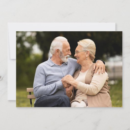 50ste trouwjubileum Goud Zwart 2 foto's Kaart (Achterkant)