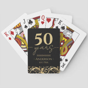 50ste trouwjubileum Goud Zwart Pokerkaarten