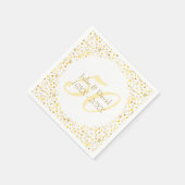 50ste trouwjubileum gouden confetti servetten (Hoek)