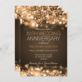 50ste trouwjubileum gouden glinsterende lichten kaart (Voorkant / Achterkant)