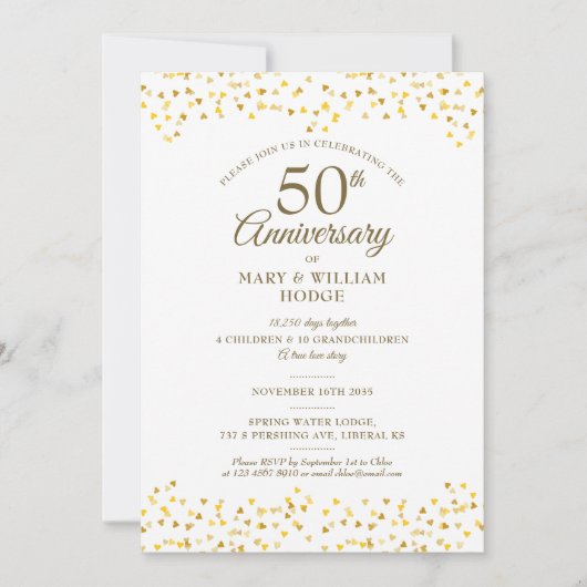 50ste trouwjubileum Gouden Hart Herinneringen Kaart (Voorkant)