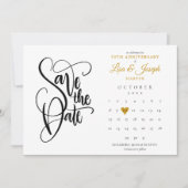 50ste trouwjubileum Gouden Hart Kalender Foto Save The Date (Voorkant)