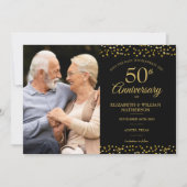 50ste trouwjubileum Gouden harten 2 foto Save The Date (Voorkant)