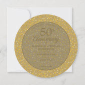 50ste trouwjubileum Gouden Harten Cirkelvormig Save The Date (Voorkant)