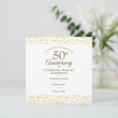 50ste trouwjubileum Gouden Harten Vierkant Save The Date (Staand voorkant)