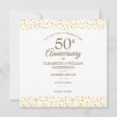 50ste trouwjubileum Gouden Harten Vierkant Save The Date (Voorkant)