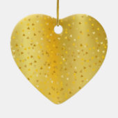 50ste trouwjubileum Gouden Hartjes Confetti Keramisch Ornament (Achterkant)