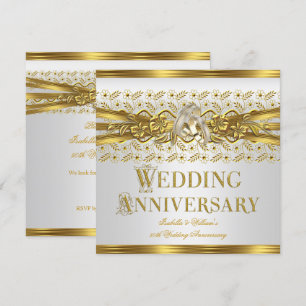 50ste trouwjubileum gouden ringen bloem wit kaart