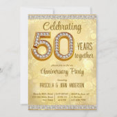 50ste trouwjubileum gouden sieraden uitnodiging  (Voorkant)