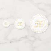 50ste trouwjubileum gouden stof confetti (Achterkanten)