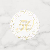 50ste trouwjubileum gouden stof confetti (Kleine voorkant)