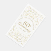 50ste trouwjubileum Gouden Stof Confetti Servet (Hoek)
