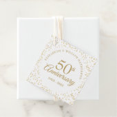 50ste trouwjubileum goudstof confetti bedankjes labels (In situ)