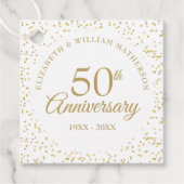 50ste trouwjubileum goudstof confetti bedankjes labels (Voorkant)
