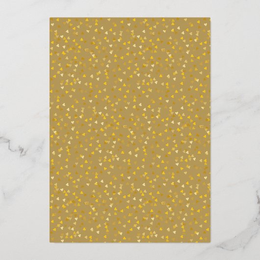 50ste trouwjubileum liefdesharten goud folie uitnodiging (Achterkant)