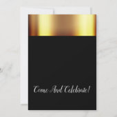50ste trouwjubileum Metallic Goud Zwart Kaart (Achterkant)