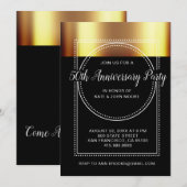 50ste trouwjubileum Metallic Goud Zwart Kaart (Voorkant / Achterkant)