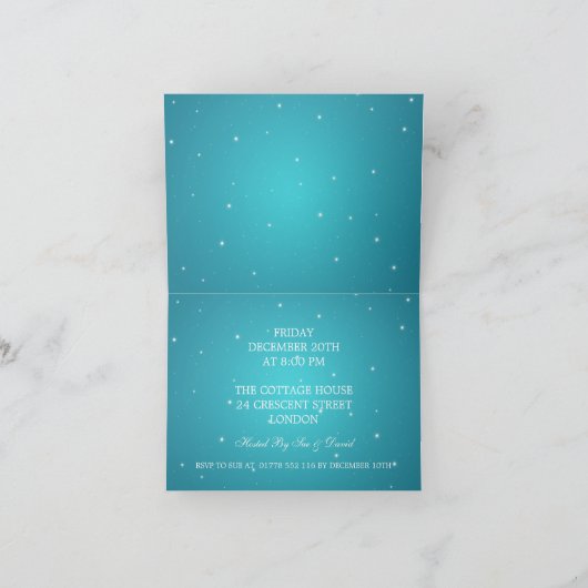 50ste trouwjubileum sprankelende golf blauw (Binnen)