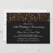 50ste trouwjubileum ster confetti goud kaart (Voorkant)