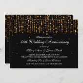 50ste trouwjubileum ster confetti goud kaart (Voorkant / Achterkant)