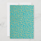 50ste trouwjubileum Teal & Goud Luipaardprint Kaart (Achterkant)