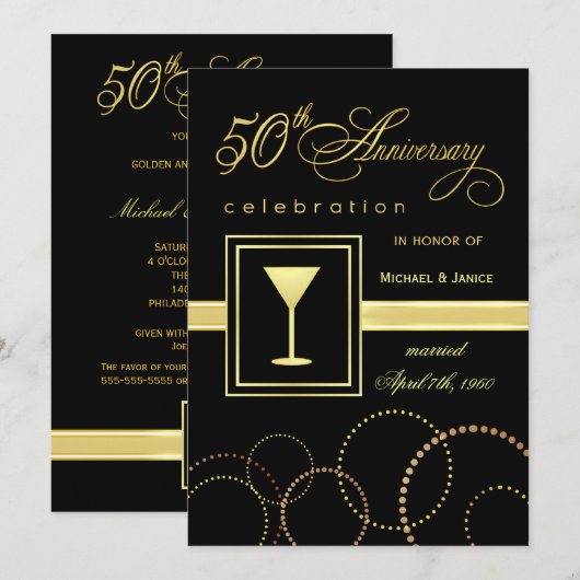 50ste trouwjubileum viering - Modern Kaart (Voorkant / Achterkant)