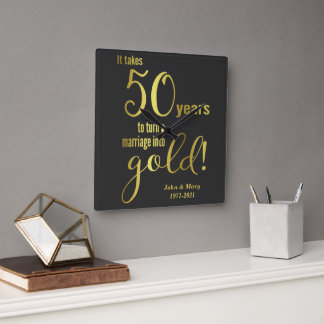 50ste trouwjubileum vierkante klok