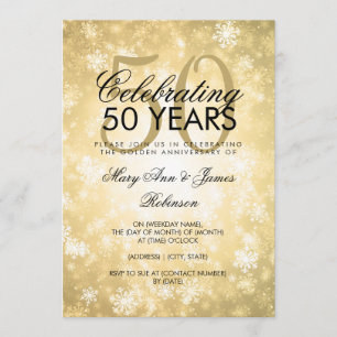 50ste trouwjubileum Winter Wonderland Goud Kaart